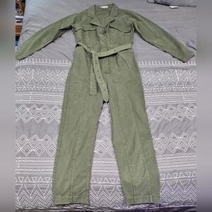 Alex Mill Expedition Longsleeve Button Front Belted Twill Jumpsuit Size XS